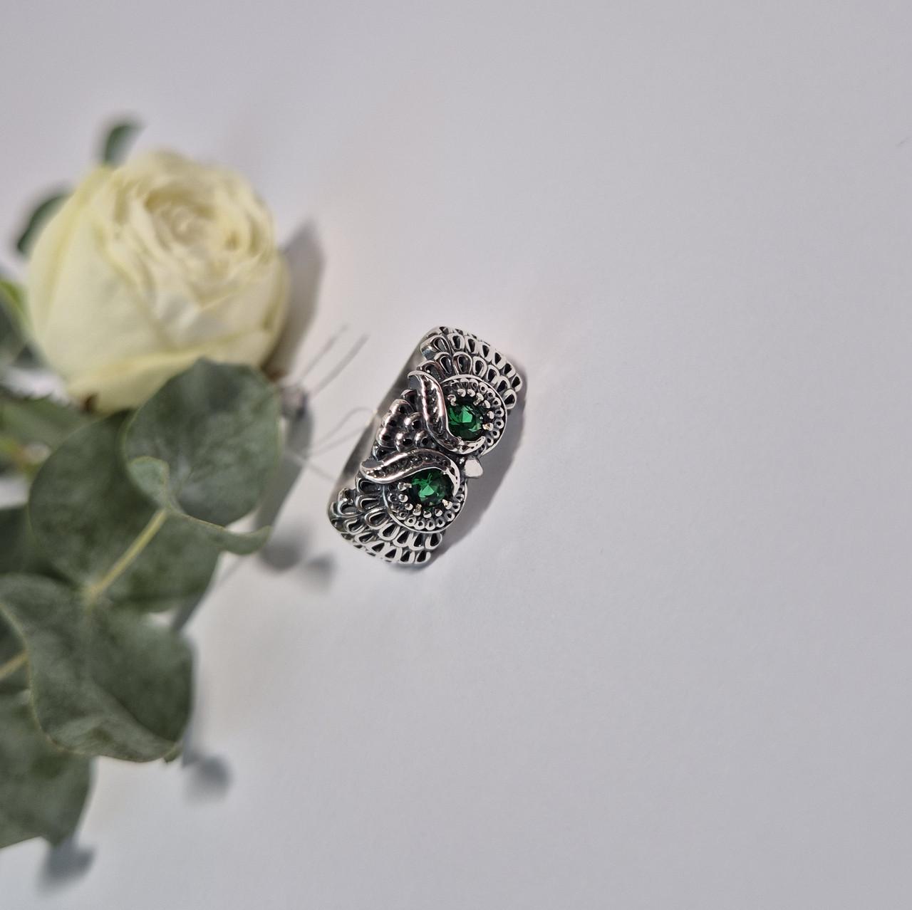 Каблучка пугач із зеленими очима срібло 925 проби чорнене 6,00 г р. 19,5 (1248) Каблучка пугач із зеленими очима срібло 925 проби чорнене 6,00 г р. 19,5 (1248)