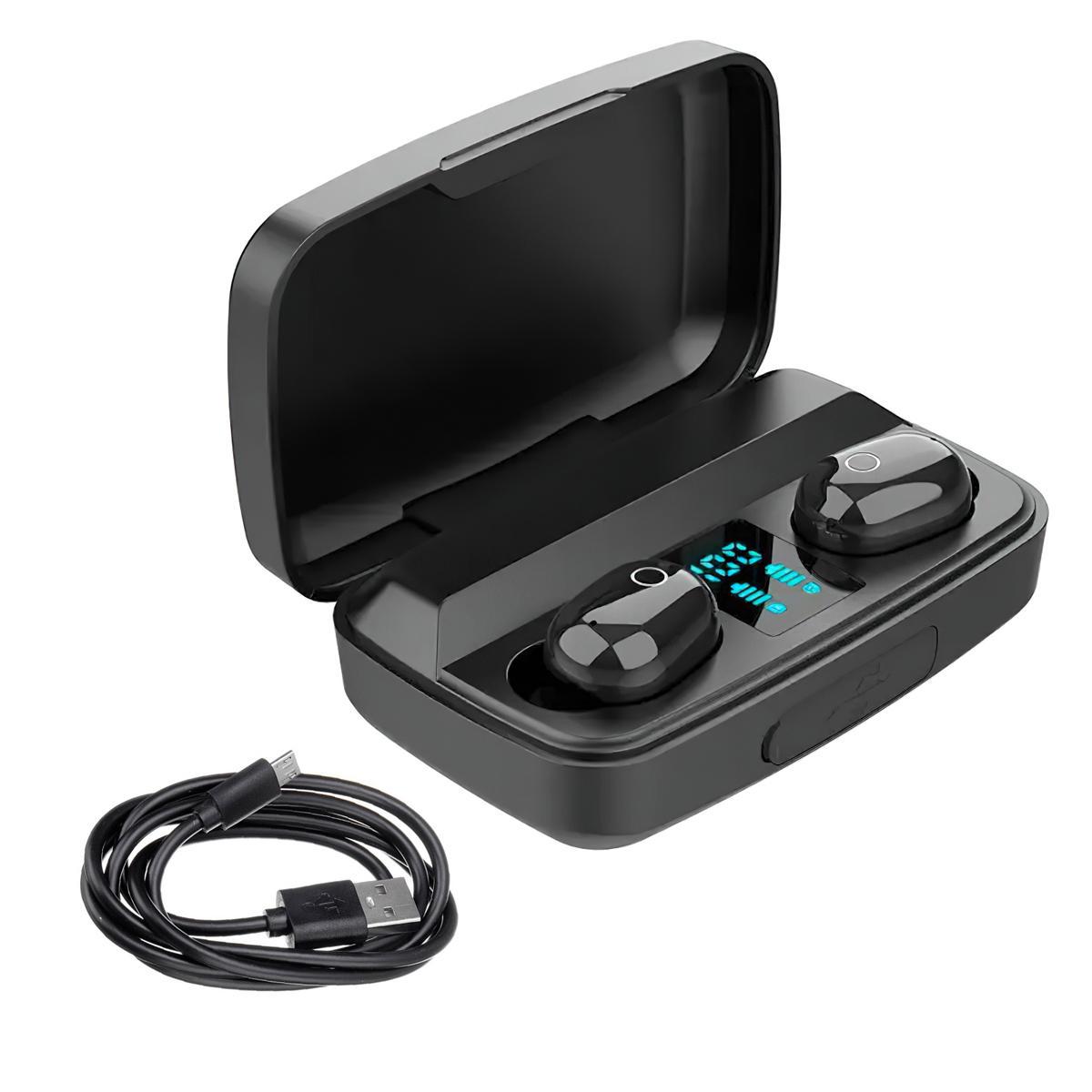 Bluetooth наушники беспроводные TWS J16 вакуумные с кейсом Черный (1009193-Black)