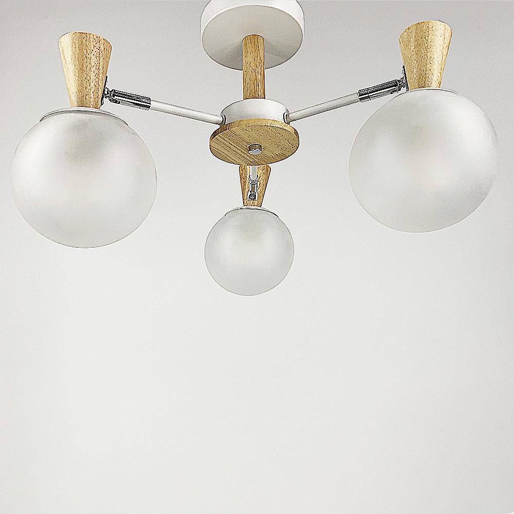 Люстра на 3 плафона с элементами дерева Белый (51899/3) - фото 3 Люстра на 3 плафона с элементами дерева Белый (51899/3) - фото 3