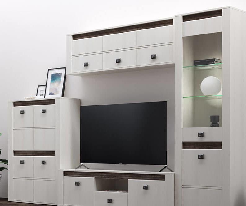 Тумба четырехдверная Gerbor Селена REG4D из ДСП Ясень cнежный/Дуб - фото 3 Тумба четырехдверная Gerbor Селена REG4D из ДСП Ясень cнежный/Дуб - фото 3