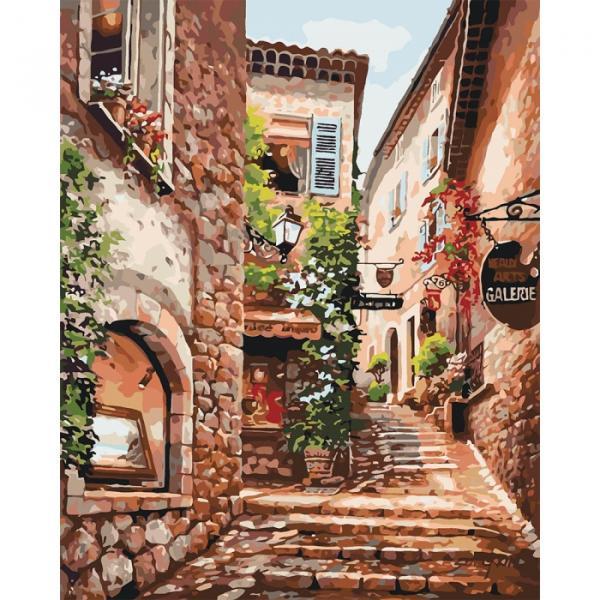 Набор для росписи по номерам Идейка Городской пейзаж Солнечная улочка 40х50 см (КНО2158-mt)