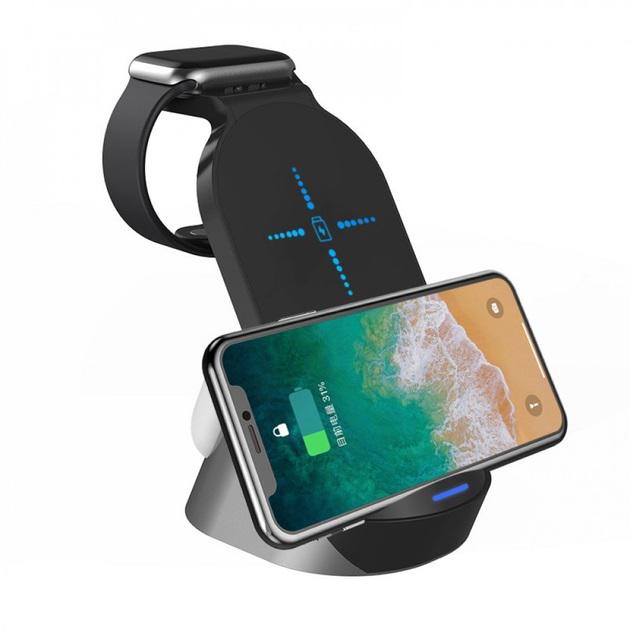 Док-станция Wireless 3в1 для iPhone/Samsung/Apple Watch/AirPods - фото 4