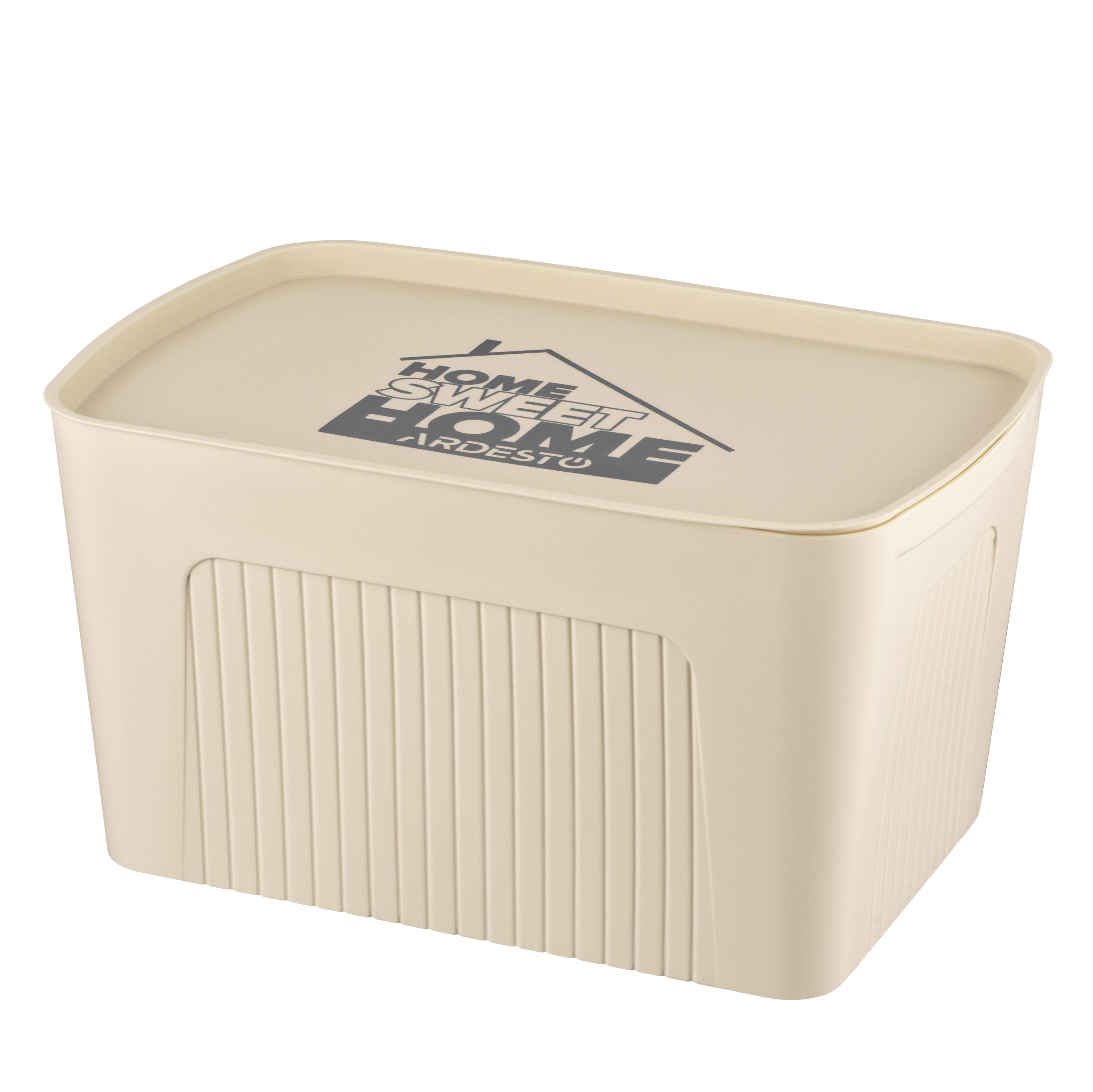 Ящик для хранения с крышкой Ardesto 45,5х31х24,5 см 23 л Бежевый (ARHC2523B)