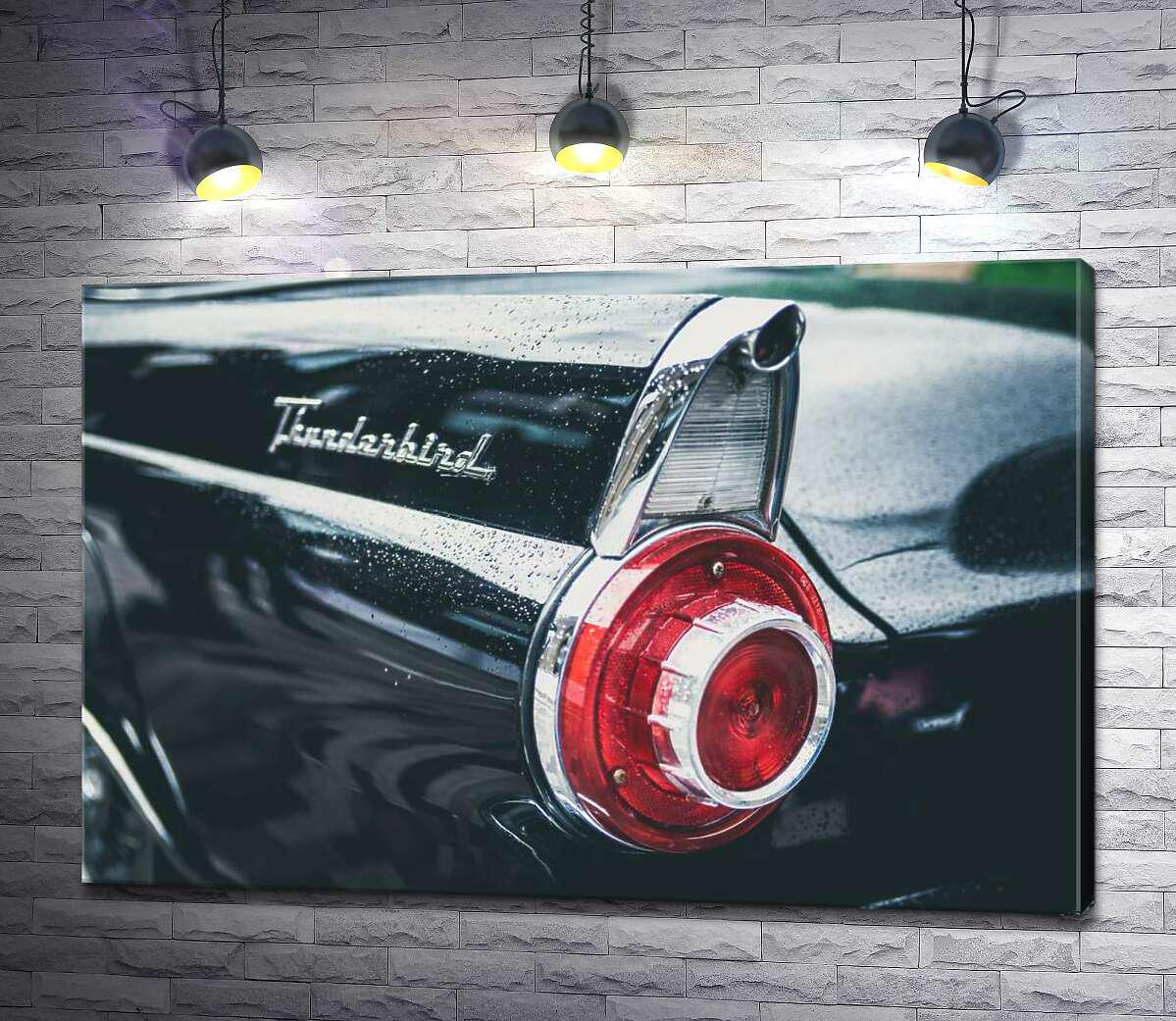 Картина ArtPoster Задняя фара люксового автомобиля Ford Thunderbird 100x67 см Модуль №1 (003120)