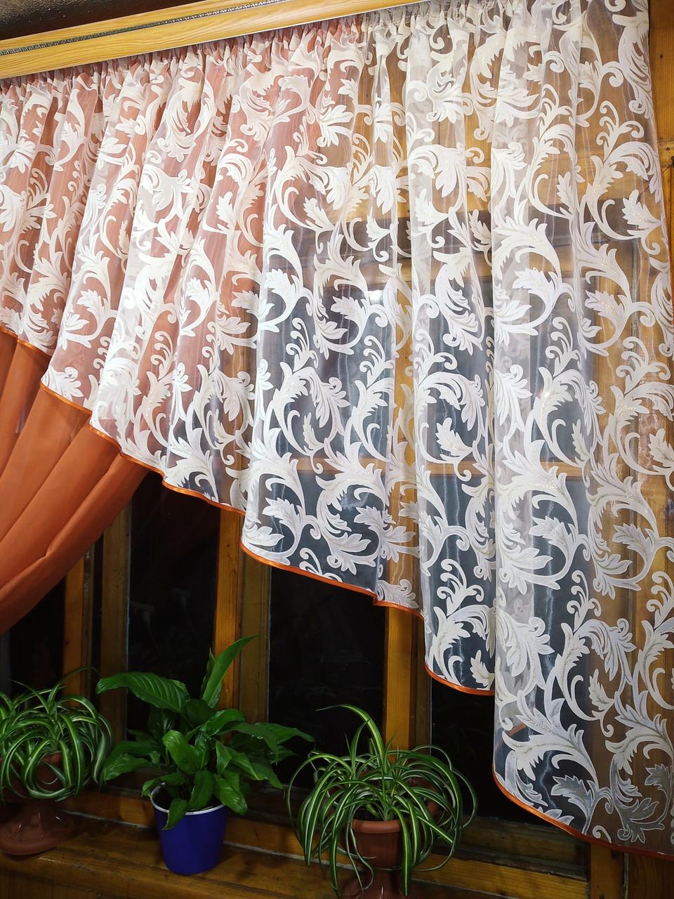 Шторы Анжелика вензель левая Терракотовый (1171892052) - фото 5