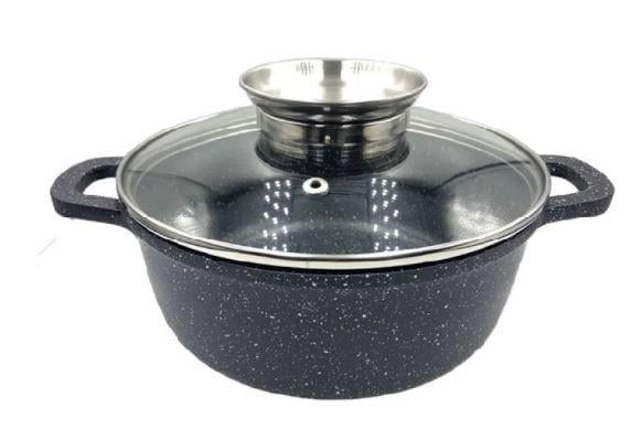 Кастрюля-казан Unique UN-5272 1,7 л Ø 18х8,5 см Мрамор/Черный (2765571300)