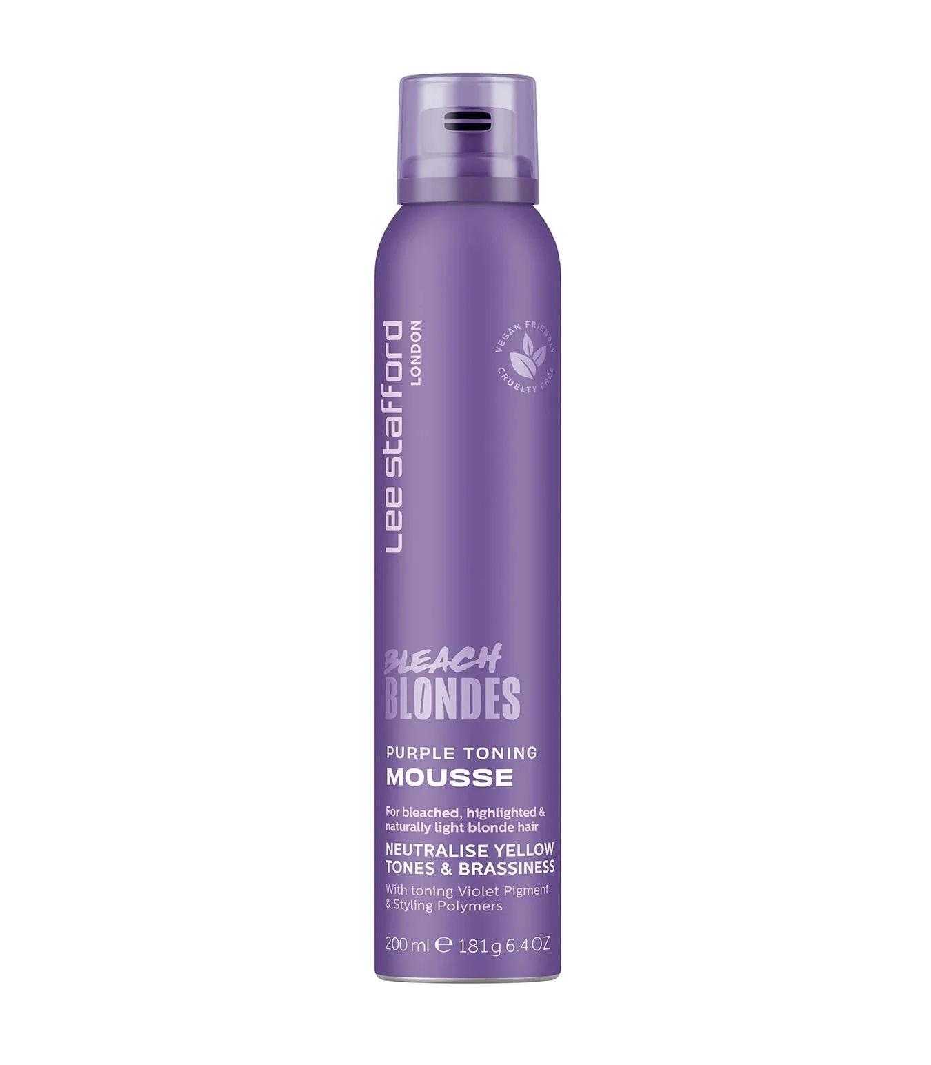 Мусс для осветленных волос Bleach Blonde Purple Toning Mousse Lee Stafford тонирующий Фиолетовый 200 мл (9347108042718)
