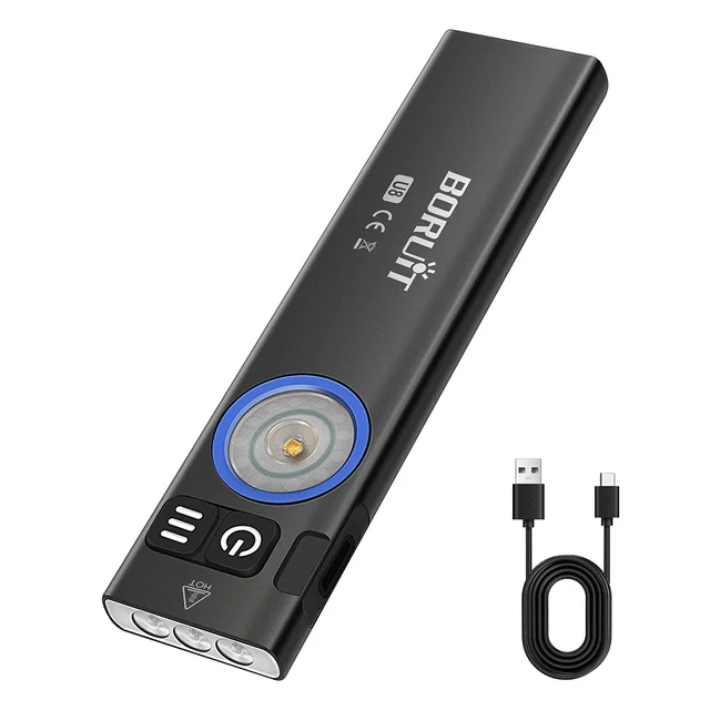 Ліхтар акумуляторний Boruit U8 EDC 650lm Type-C 1000 mAh IP67 Чорний (BORUIT-U8) - фото 8