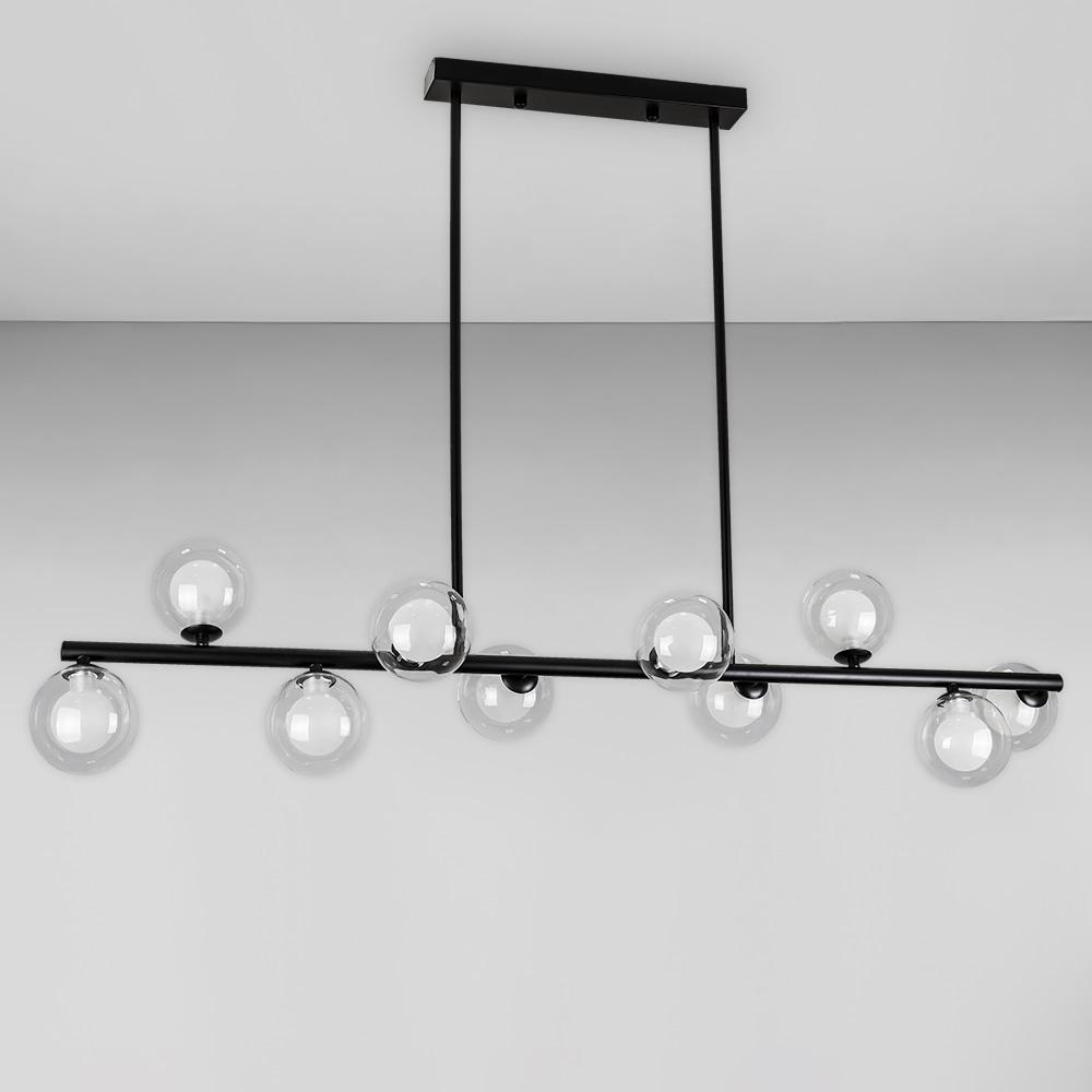 Люстра потолочная Light House LS-18615-10 BK/CLWH Черный/Прозрачный