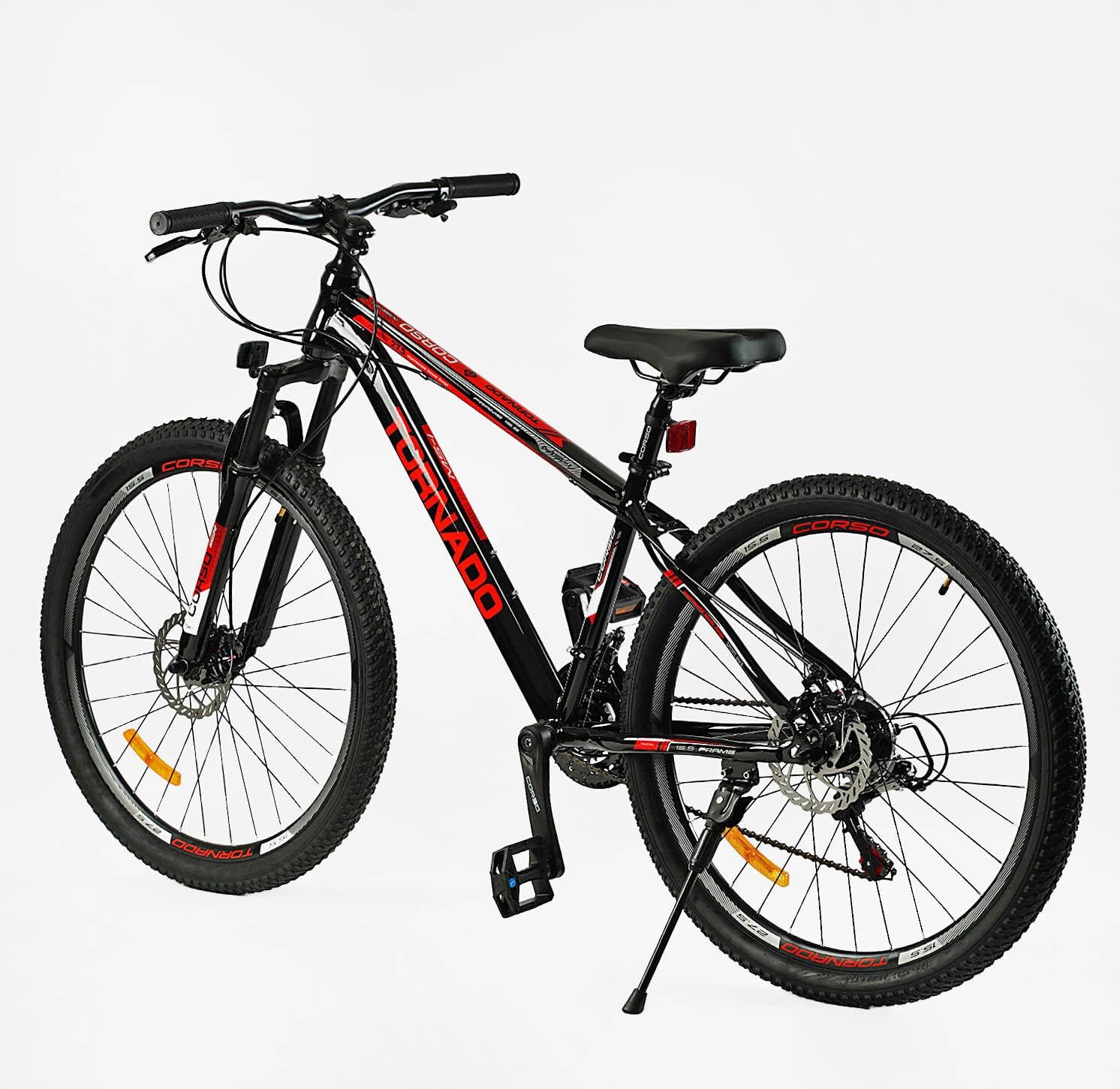 Велосипед спортивный Corso TORNADO 27,5'' рама стальная 15,5'' переключатели Shimano Черно-красный (32143765) Велосипед спортивный Corso TORNADO 27,5'' рама стальная 15,5'' переключатели Shimano Черно-красный (32143765)