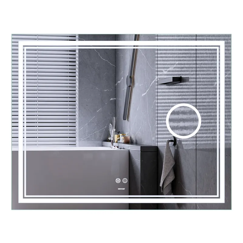 Дзеркало для ванної кімнати MIXXUS Premium QUADRO MR20 100x80 см LED Touch/Anti-fog/диммер/лінза (MP6623)