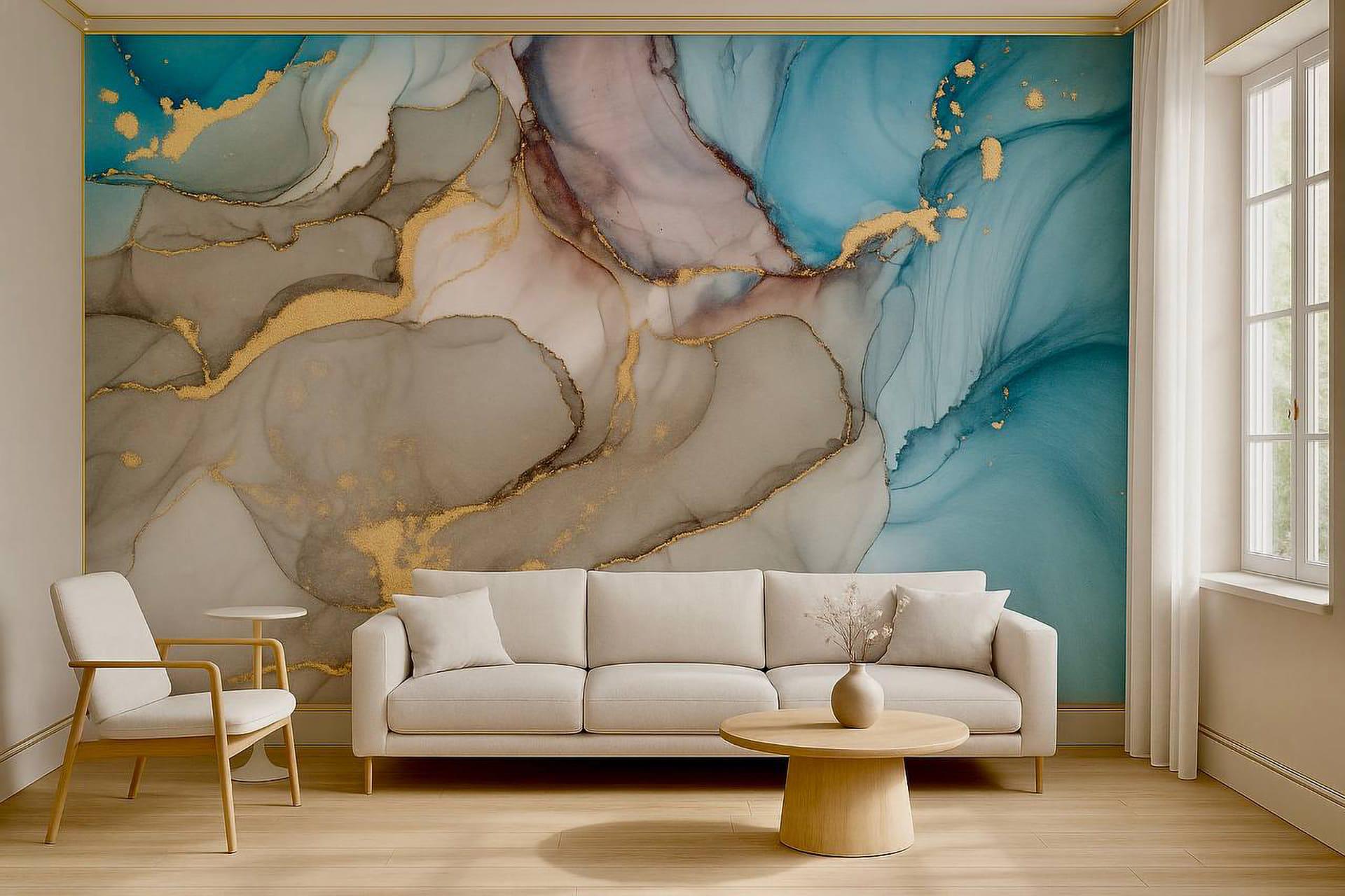 Фотообои флизелиновые Styleo Print-walls Золото флюид 0343 350х270 см (Pw-0343/3)