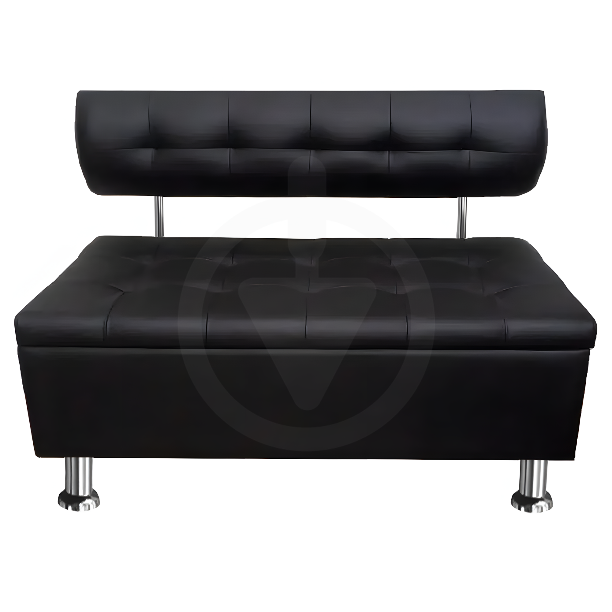 Диван офисный с нишей AVVS для ожидания/приемной 150 см с ножками 14 см Черный (25808419) - фото 1