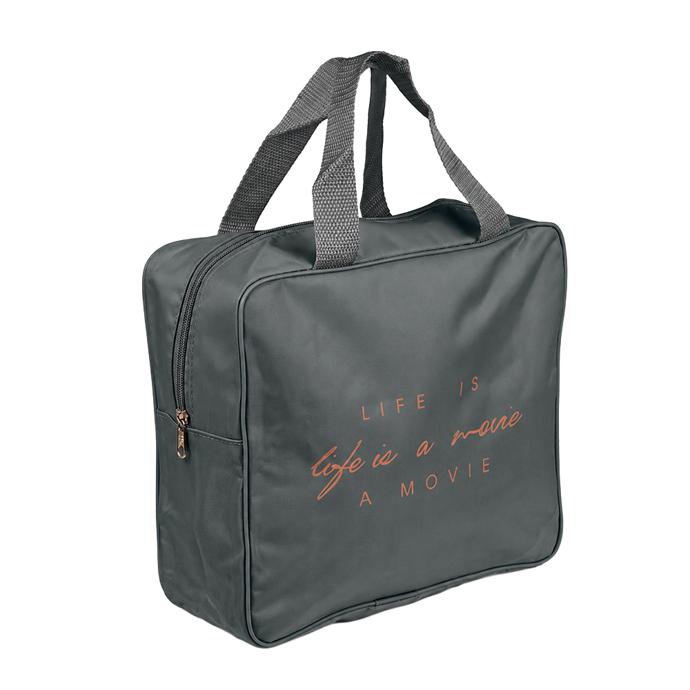 Косметичка дорожная Stenson Beauty из полиэстера 24х23х9,5 см Серо-зеленый (R33406)