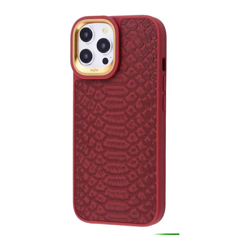 Чехол для телефона Kajsa Snake Pattern iPhone 15 Pro Max Burgundy - фото 1