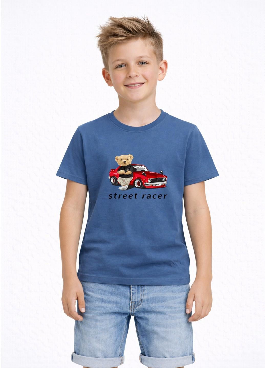 Футболка детская Наталюкс "Street racer" р. 32 110-116 см Джинс (1238068391731)