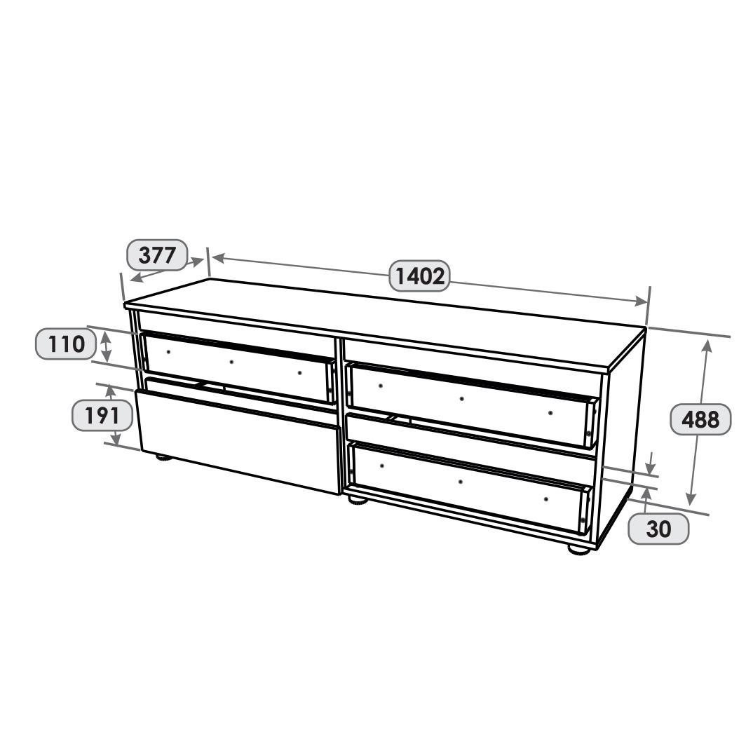 Тумба под ТВ Everest Лайт ЛТВ-1400 1402х377х488 мм Сонома (11144) - фото 6 Тумба под ТВ Everest Лайт ЛТВ-1400 1402х377х488 мм Сонома (11144) - фото 6