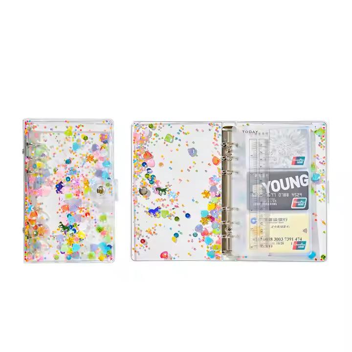 Блокнот-планер для грошей бюджету та зберігання фінансів з блискітками формат А6 Прозорий - фото 3 Блокнот-планер для грошей бюджету та зберігання фінансів з блискітками формат А6 Прозорий - фото 3