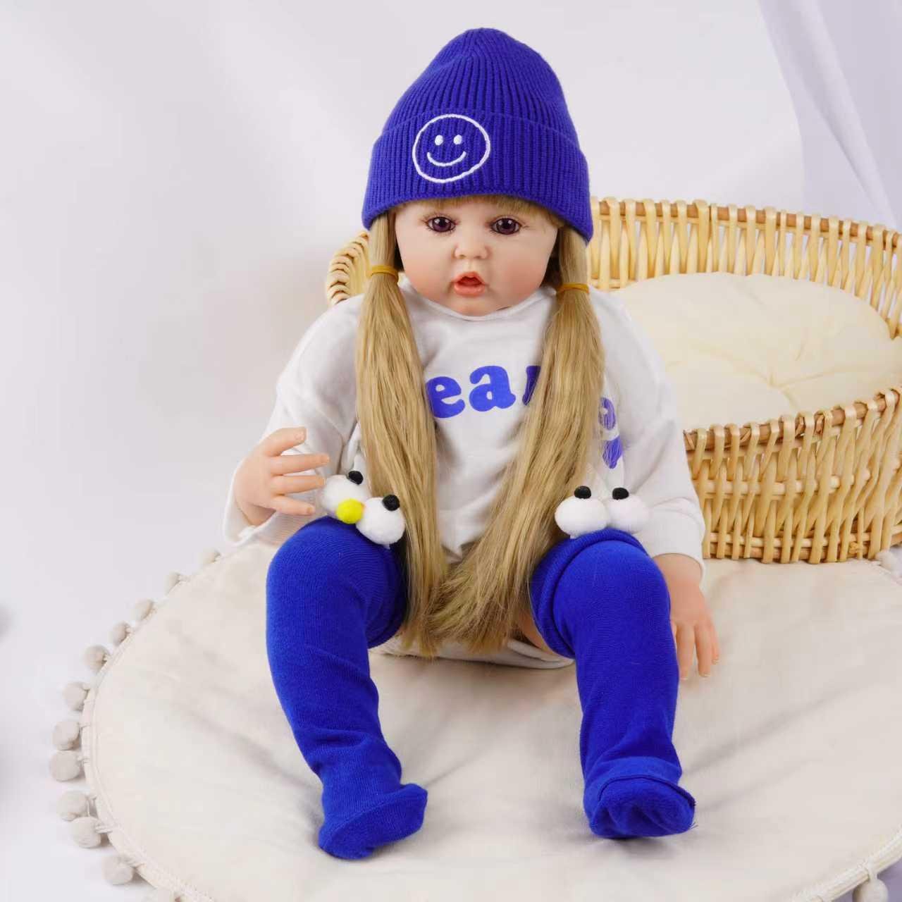 Лялька силіконова колекційна reborn дівчинка Фібі вінілова 60 см