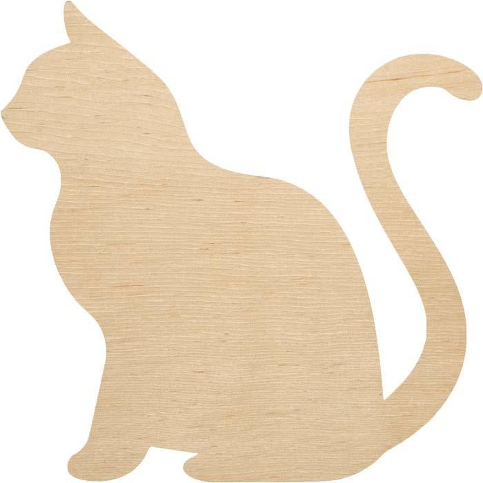 Заготовка из фанеры Кот Кошка №1 3x3 см (280920381)