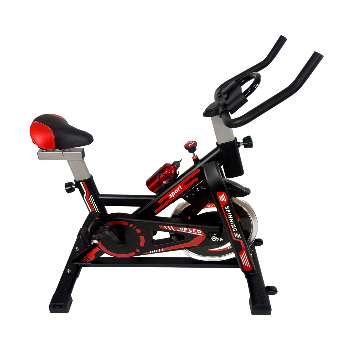 Велотренажер для дома спинбайк с маховиком домашний кардио тренажер Черно-красный (VTR-026)