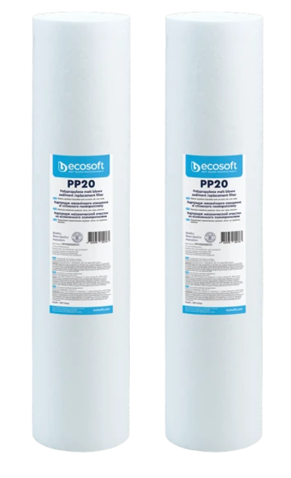 Комплект картриджів зі спіненого поліпропілену Ecosoft 4,5"x20" 20 мкм 2 шт. (CPV2452020ECO)