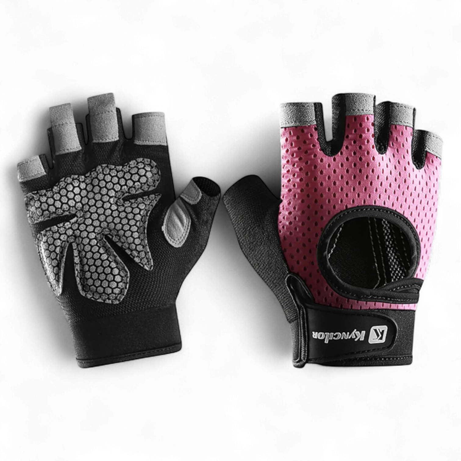 Перчатки для спорта без пальцев унисекс XL Розовый (66_4_XL_2С)