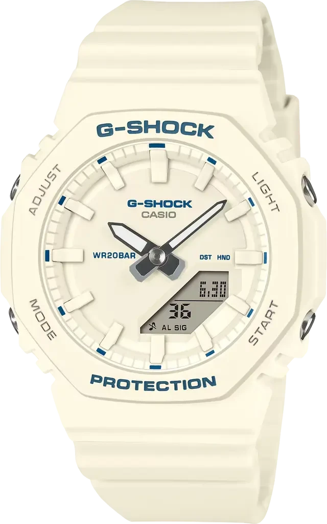 Наручные часы женские Casio G-Shock GMA-P2100BA-7AER ударопрочные с водозащитой 200 м и белым циферблатом