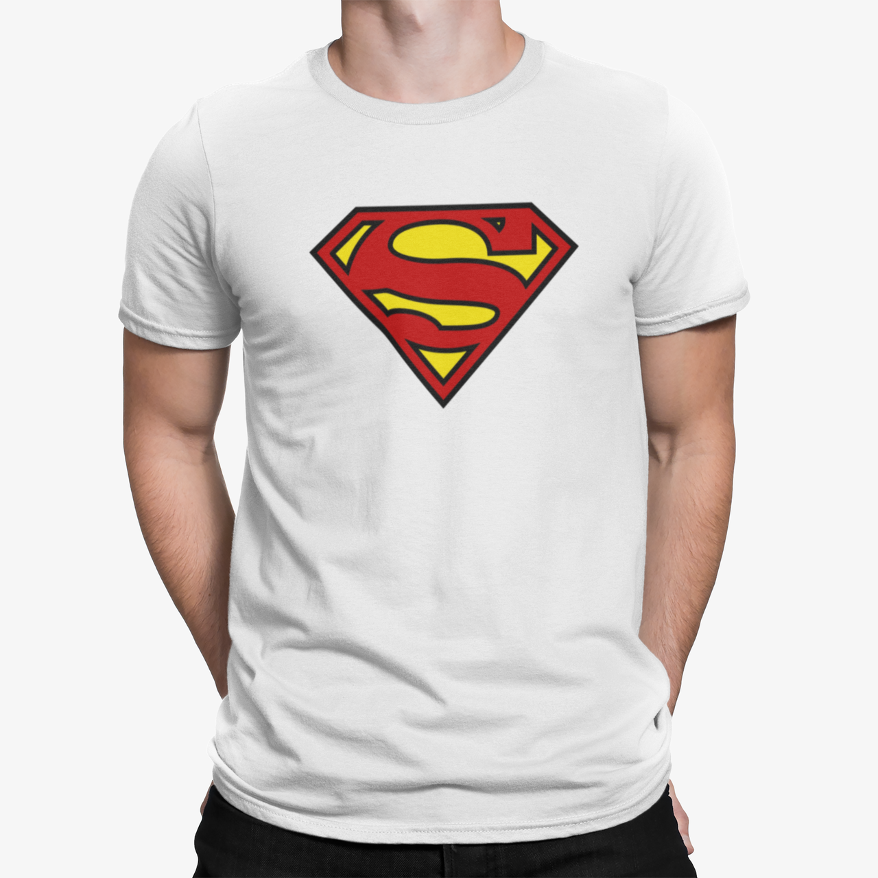 Футболка мужская с принтом "Superman" 2XL Белый (1197694180)