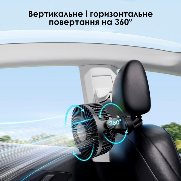 Вентилятор акумуляторний для колясок Swan Чорний - фото 5 Вентилятор акумуляторний для колясок Swan Чорний - фото 5