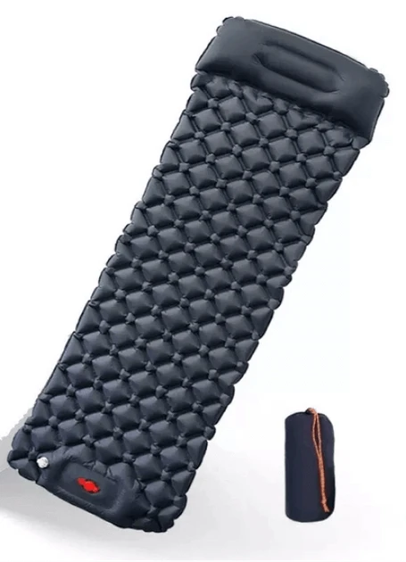 Матрас надувной туристический 190х60х5 см с подушкой Outdoor Sleeping Черный (10365)