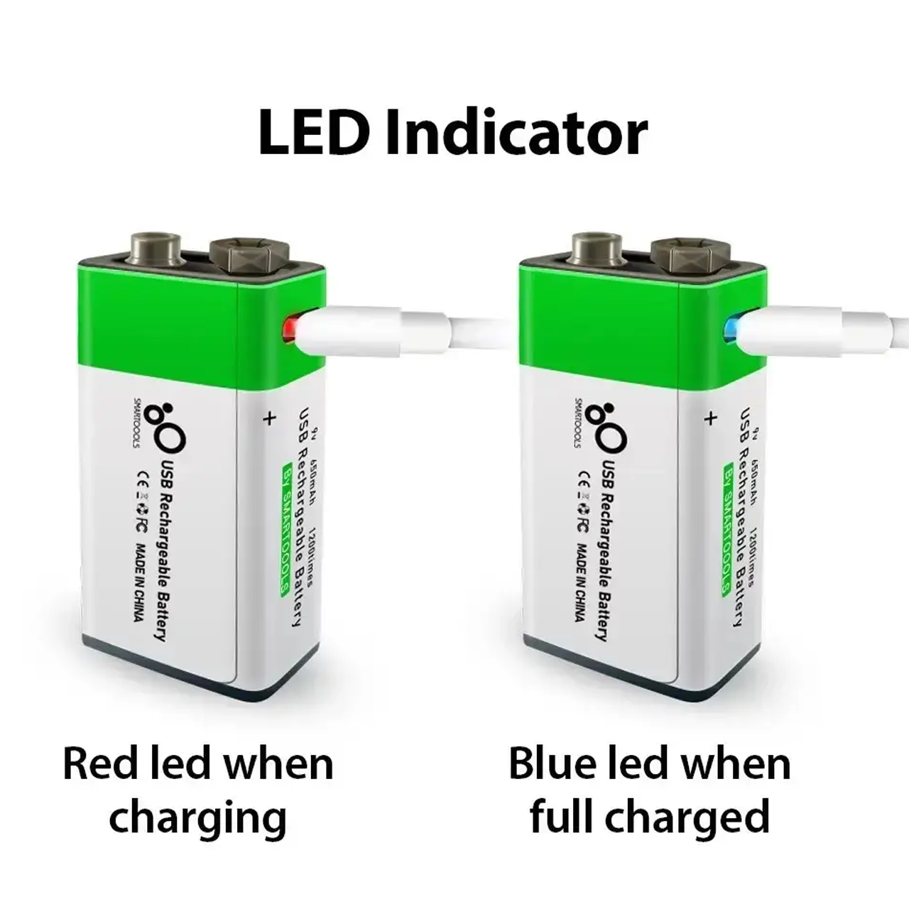 Крона аккумулятор Smartoools Li-ion TYPE-C 650 мАг 9V 2 шт. (1801384) - фото 3