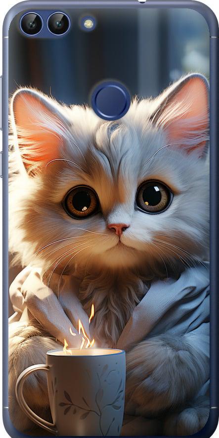 Чохол на Huawei P Smart Білий кіт (5646u-1346-42517)