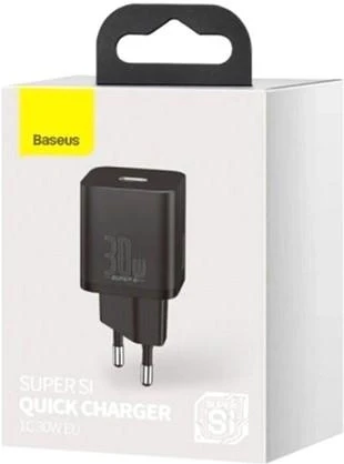 Зарядное устройство BASEUS Super Si quick charger IC EU 30W Black (CCSUP-J01) - фото 3