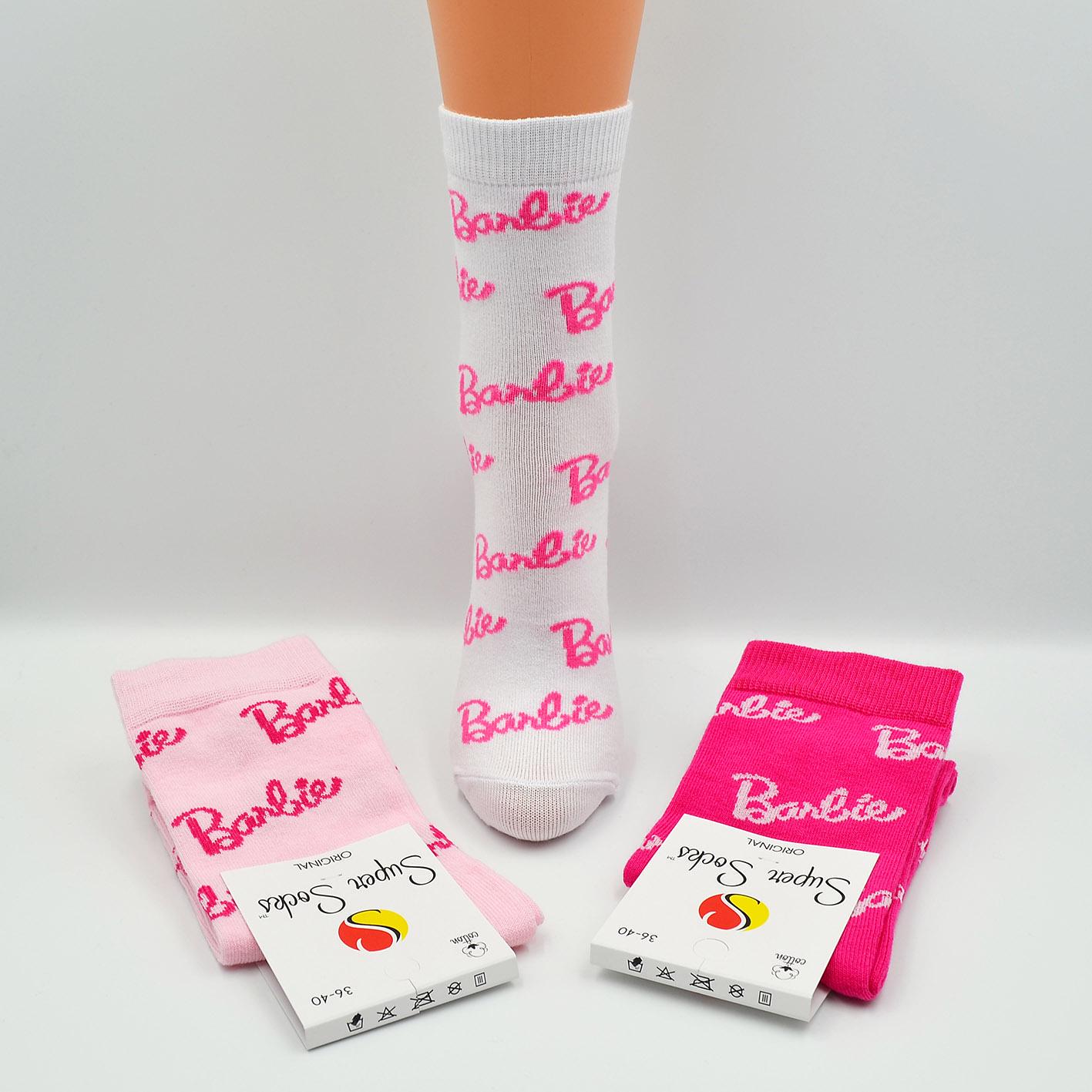 Шкарпетки універсальні демісезонні Super Socks 009.219 Barbie р. 36-40 Асорті