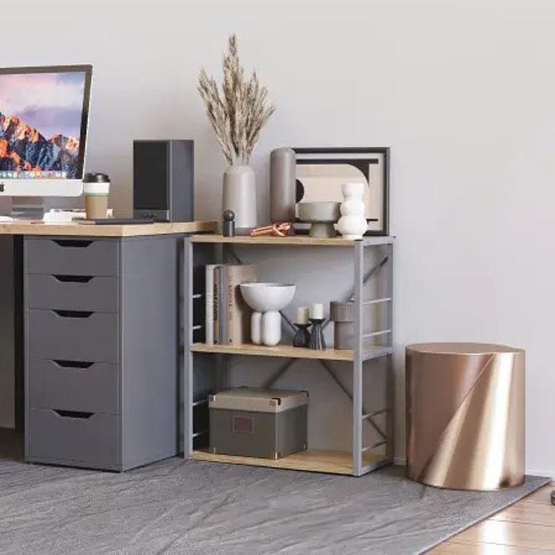 Этажерка Ferrum-decor Коннект 3/60 ДСП 16 мм 73x60x28 см Серый/Дуб Сонома (FRD-104269)