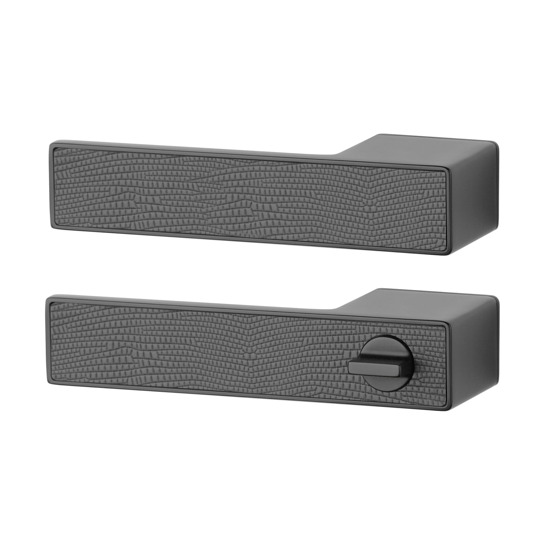 Дверная ручка APRILE Hedera RTH 2 шт. под вставку с WC-фиксатором левая Черный матовый/Черный декорированный (49-856)