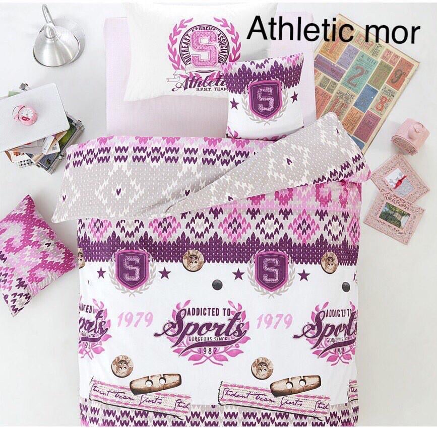 Комплект постельного белья Altinbasak ранфорс 160x220 Athletic mor (02AB160220RAthletic03)
