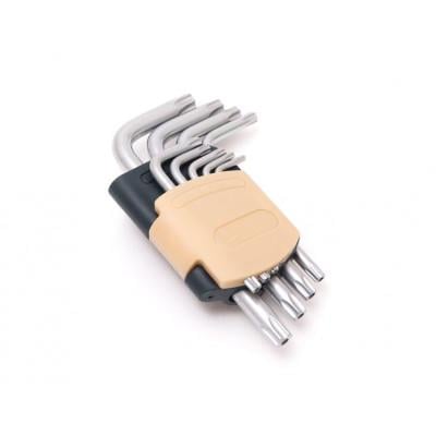 Набір ключів TORX Г-подібних з отвором 9пр. Т10Н/Т15Н/Т20Н/Т25Н/Т27Н/Т30Н/Т40Т/Т45Н/Т50Н ROCKFORCE RF-5098T 9 шт.
