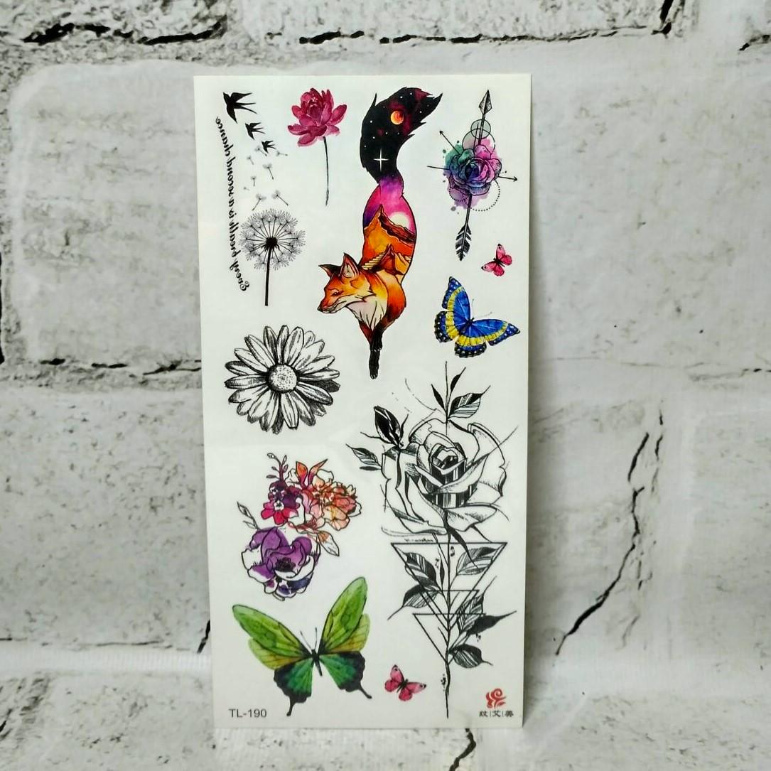 Тату тимчасові Мікс аркуш 9x19 см (TL-190)