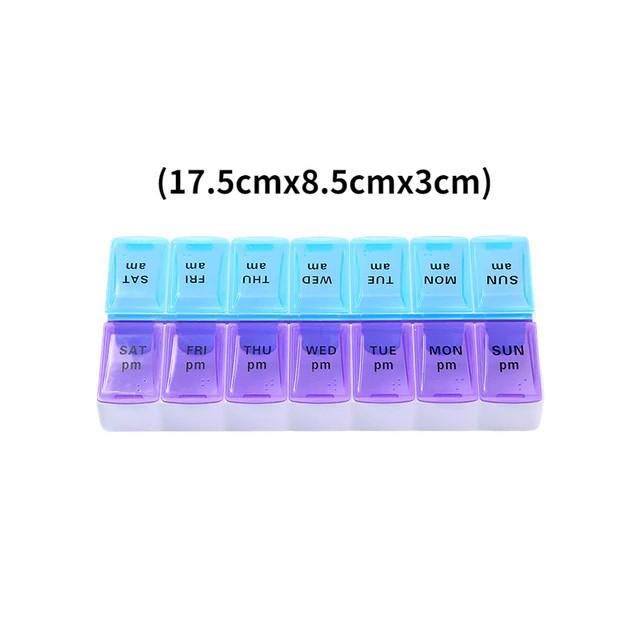 Таблетниця органайзер на 14 осередків 2 рази на день Синій/Фіолетовий - фото 8