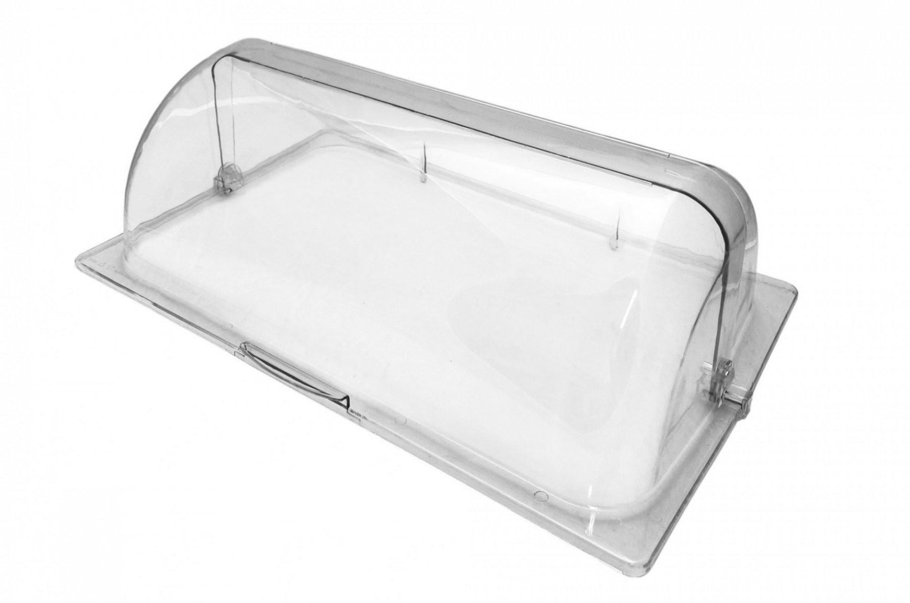 Ковпак під гастроємність 1/1 для зберігання та подачі страв дві рухомі сторони із полікарбонату 53,5х33х17,5 см (52998)