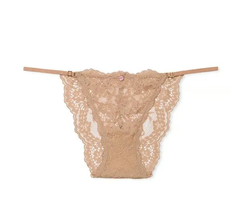 Трусы бикини dream angels Victoria's Secret кружевные регулируемые S Бежевый (26924377)