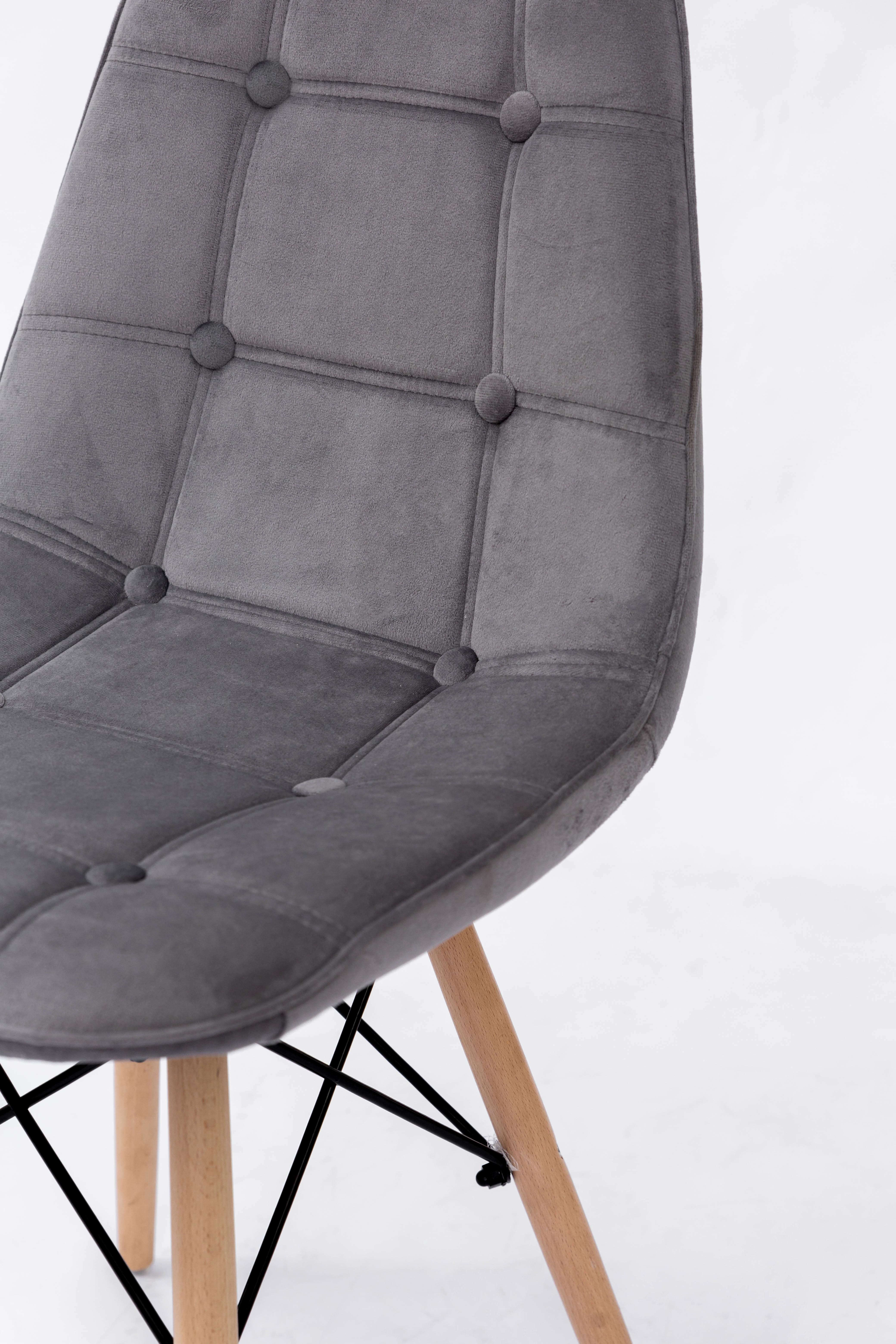 Стілець для кухні та вітальні Джастін Justin велюр 460х840х500 мм Сірий (GAА0050653) - фото 4 Стілець для кухні та вітальні Джастін Justin велюр 460х840х500 мм Сірий (GAА0050653) - фото 4