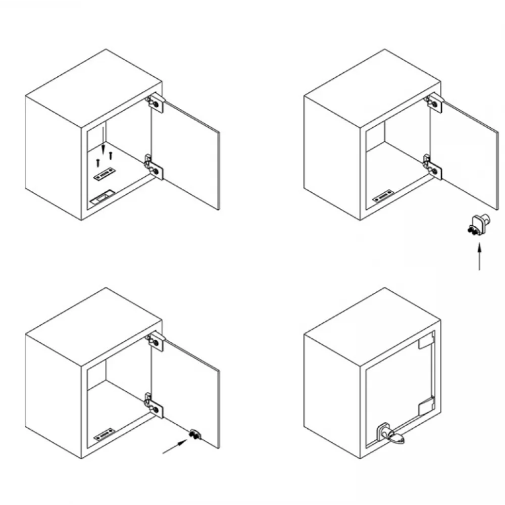 Меблевий замок накладний Muller для 1 скла на скляні дверцята Хром/Сатин (ZM0617) - фото 2 Меблевий замок накладний Muller для 1 скла на скляні дверцята Хром/Сатин (ZM0617) - фото 2