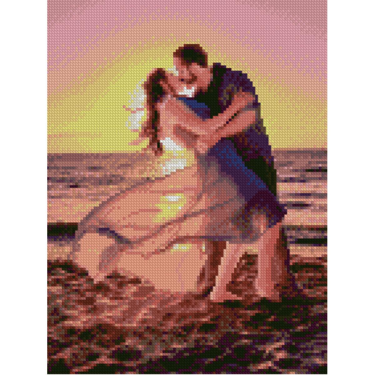 Алмазная мозаика Strateg Поцелуй на закате 30х40 см (Str-HX073)