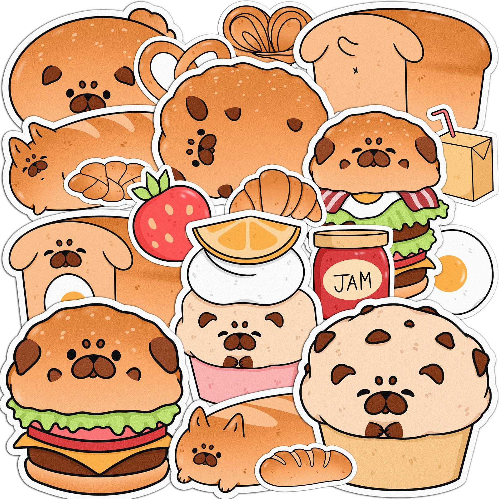 Набор стикеров Lex Altern Мопс виниловые 21 шт.