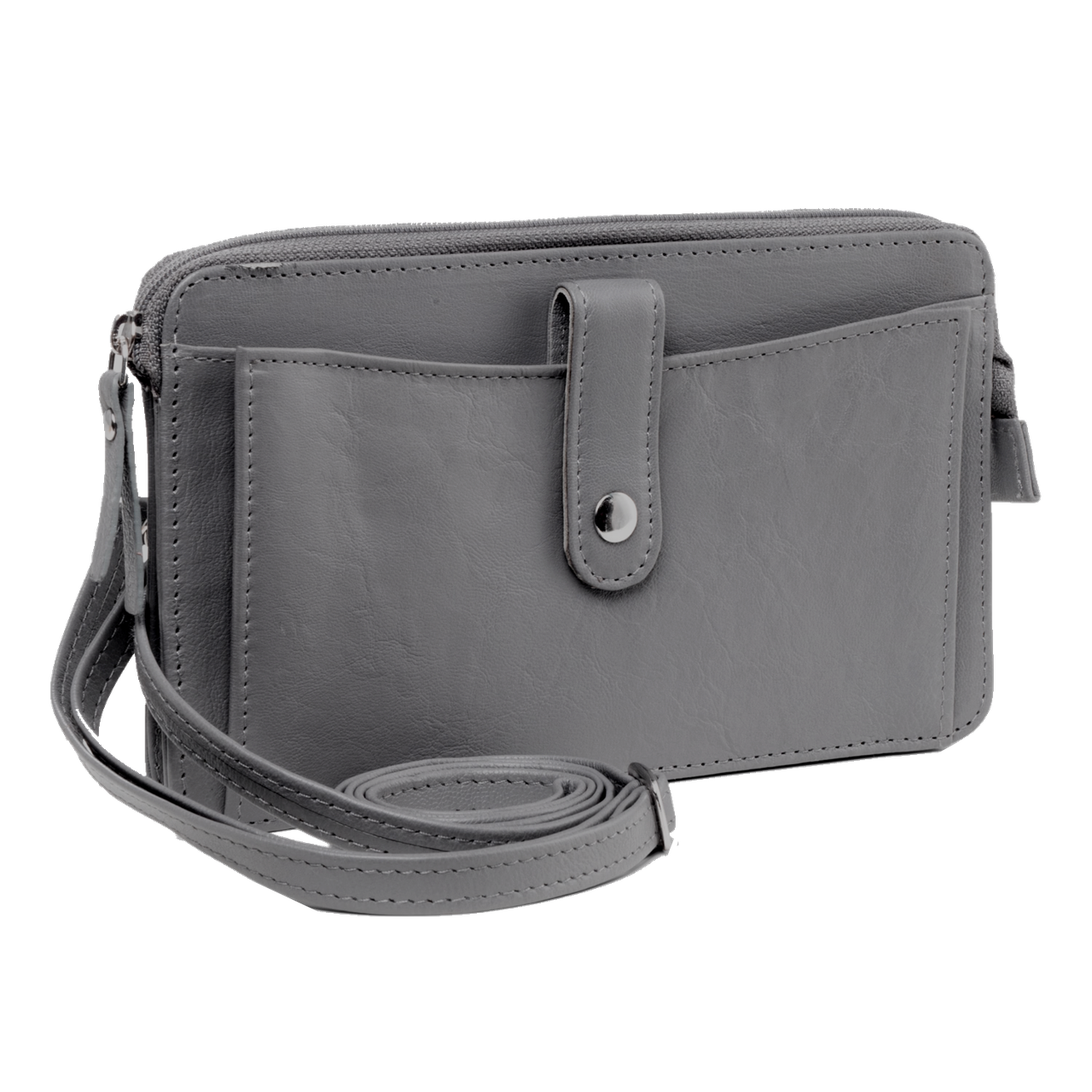 Сумка чехол небольшая UP2 Fashion женская кожаная для телефона документов Серый