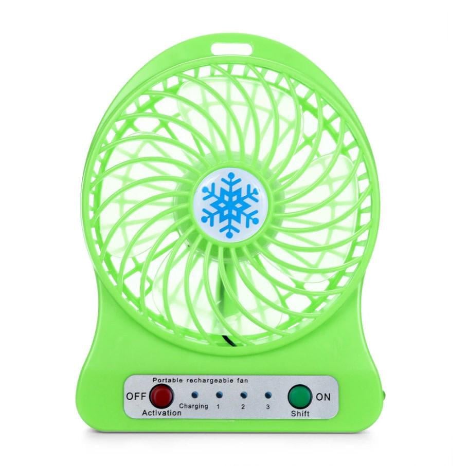 Вентилятор портативный Mini Fan с аккумулятором настольный Зеленый