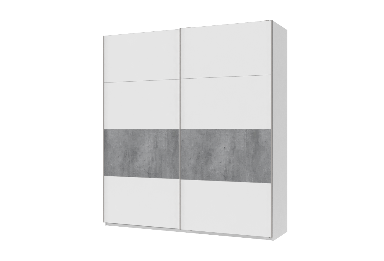 Шкаф купе Doros G-Caiser 2 ДСП/4 части 220х60х240 см Белый/вставка бетон (42003004)
